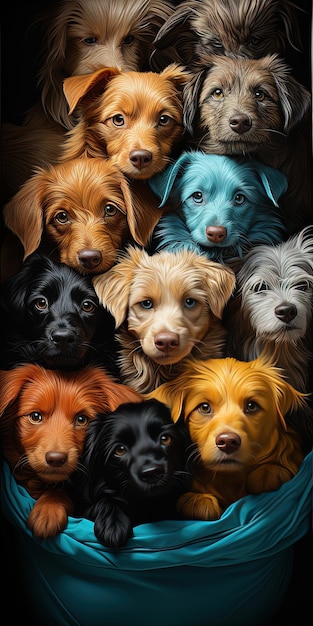 Foto ilustração de fundo de papel de parede de cachorro padrão perfeito