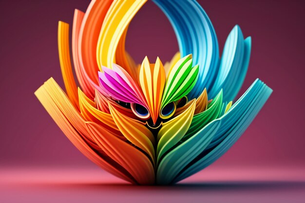 Foto ilustração de fundo de papel de parede de criação artística abstrata de cores vivas lindo modelo 3d