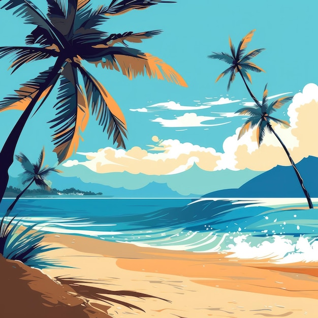 Foto ilustração de fundo de praia de verão