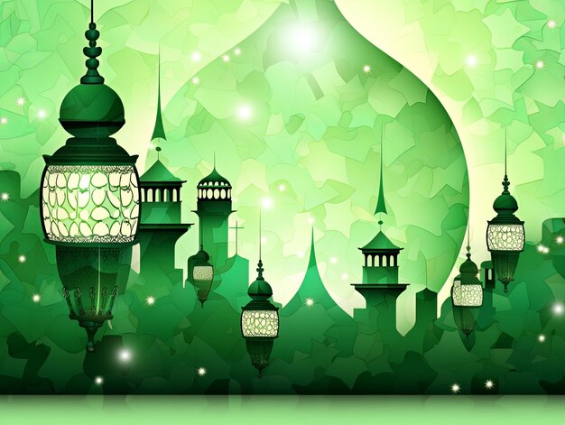 ilustração de fundo de Ramadan em verde