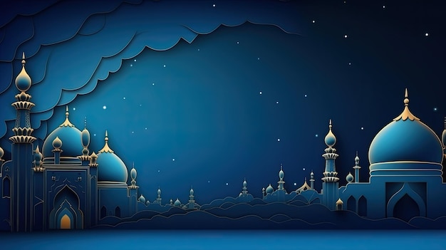 Ilustração de fundo do feriado do Ramadã AI GenerativexA