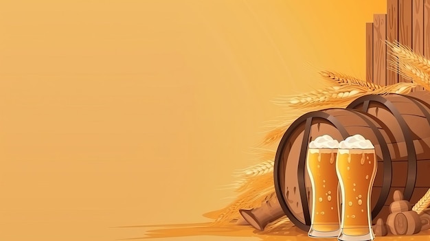 Foto ilustração de fundo do festival de cerveja ai generativexa