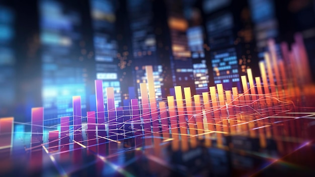 Ilustração de fundo do gráfico de ações de investimento de negociação no mercado de ações