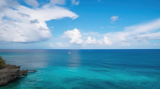 Ilustração de fundo do oceano azul AI GenerativexA