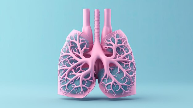 Foto ilustração de fundo isolado do órgão pulmonar