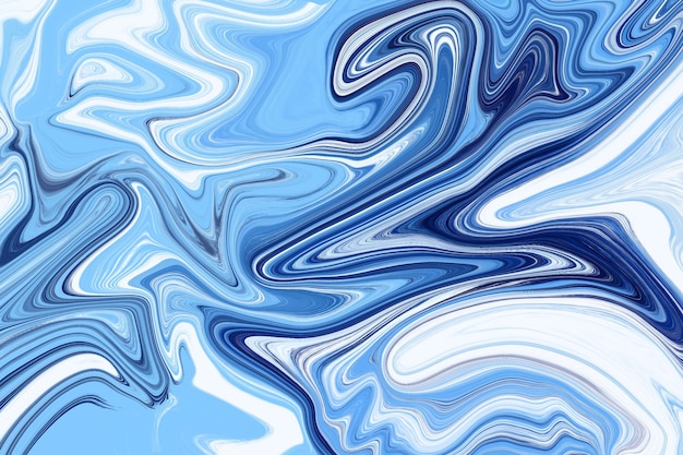 Ilustração de fundo padrão de pintura fluida branca azul de arte abstrata