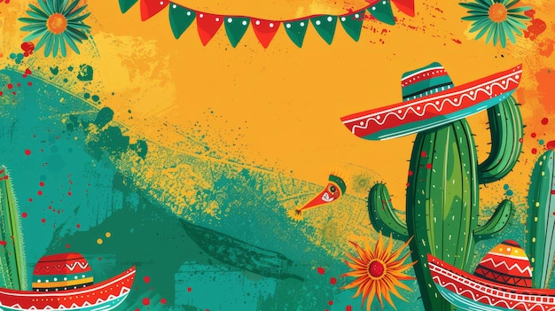 Foto ilustração de fundo para comemorar um cinco de maio mexicano