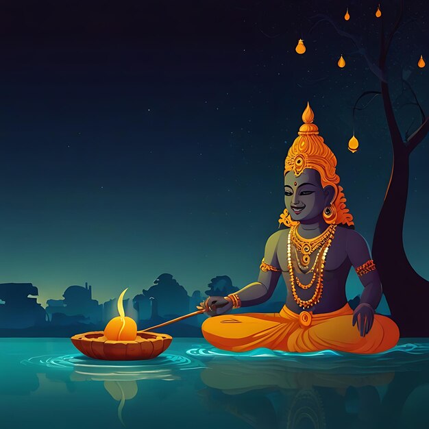 Foto ilustração de fundo para ganga dussehra, um festival hindu