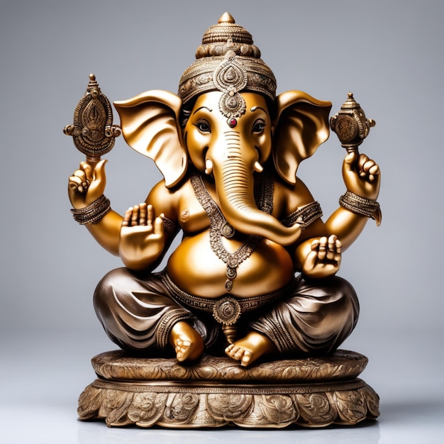 Ilustração de Ganesh do colorido senhor hindu Ganesha em fundo sólido