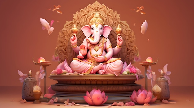 Ilustração de Ganesha Aum Hindu Diwali Índia