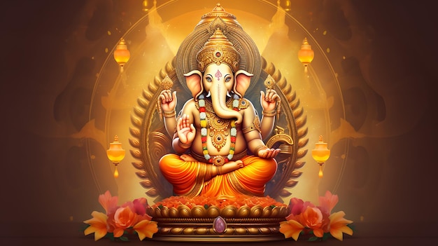 Ilustração de Ganesha Aum Hindu Diwali Índia