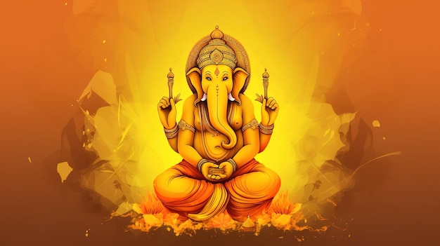 Ilustração de ganesha para ganesh chaturthi e diwali Generative ai