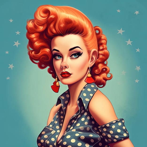 ilustração de garota pin up de estilo retrô