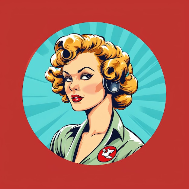 ilustração de garota pin up de estilo retrô