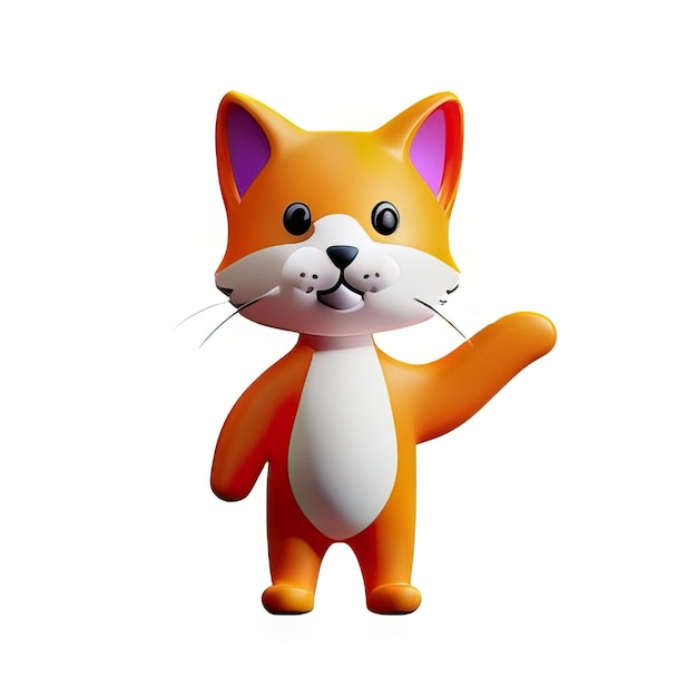 Ilustração de gato 3D