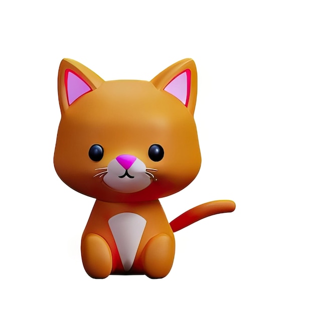 Ilustração de gato 3D