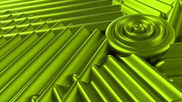 Ilustração de gotas verdes texturizadas no fundo no padrão de renderização 3d