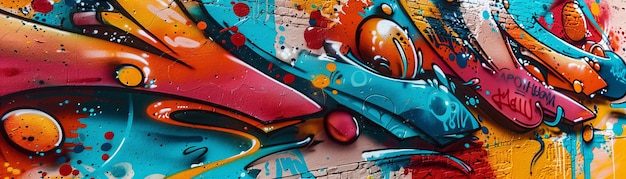 Ilustração de graffiti colorido conceito de arte urbana e cultura de rua