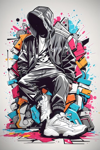 ilustração de graffiti de tênis hypebeast