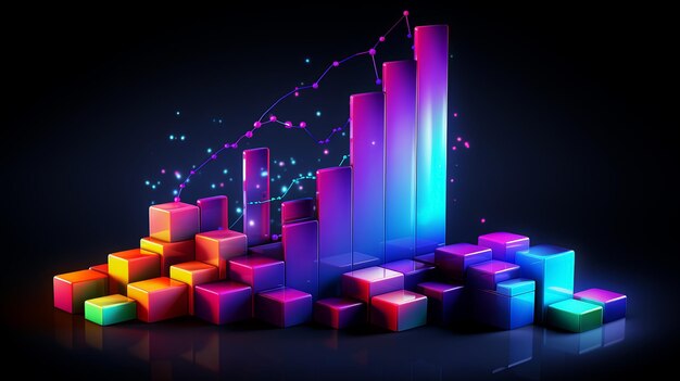 Foto ilustração de gráfico para o conceito de negócios de taxas de juros e dividendos financeiros