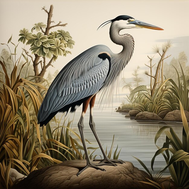 Foto ilustração de great blue heron por mark catesbyrealista impressionante