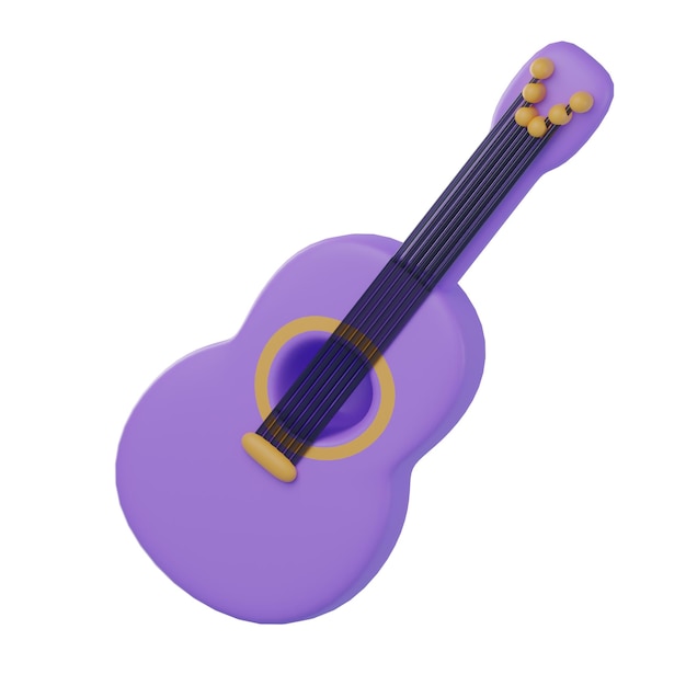 Ilustração de guitarra 3D