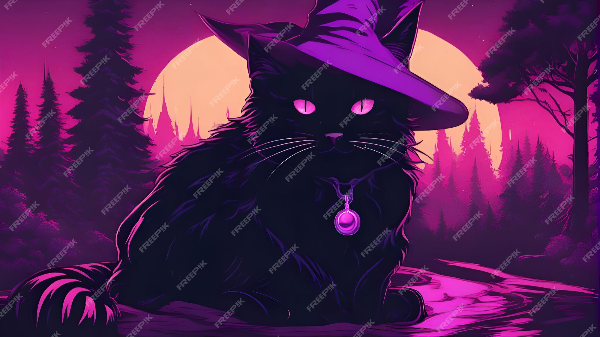 Jogo Da Sombra De Dia Das Bruxas Com Gato Preto Ilustração do