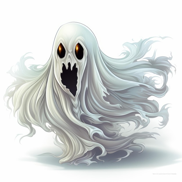 Ilustração de Halloween de um projeto de arte fantasma