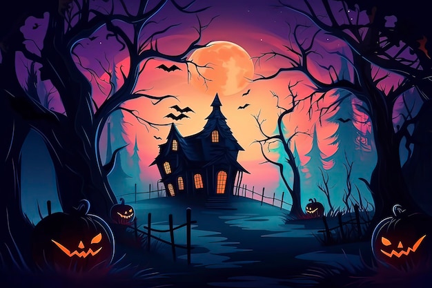 Ilustração de HalloweenImagem gerada pela tecnologia AI