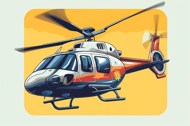 Ilustração de helicóptero Ilustração de transporte IA generativa