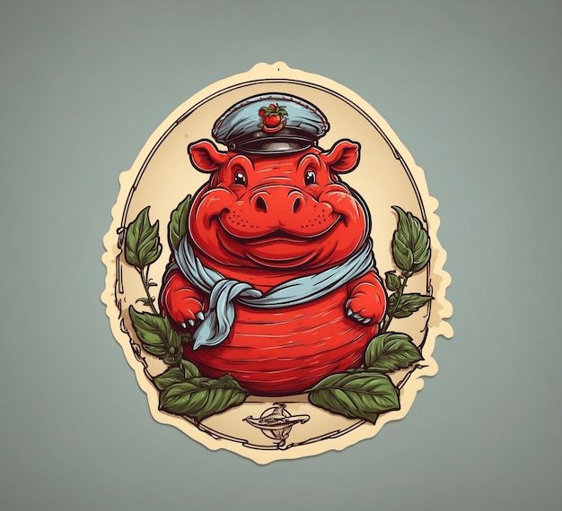 Ilustração de hipopótamo Emblema de hipopódamo Ilustração vetorial