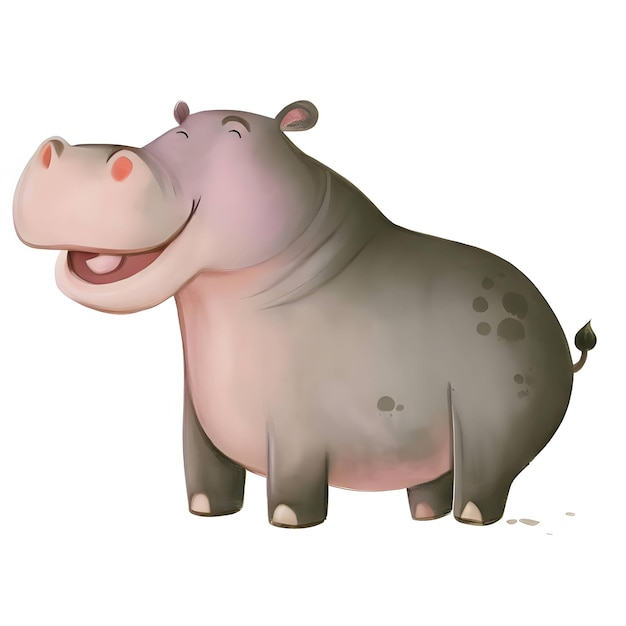 Ilustração de hipopótamo isolada em um fundo branco