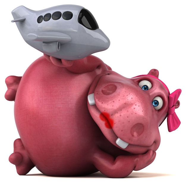 Ilustração de hipopótamo rosa
