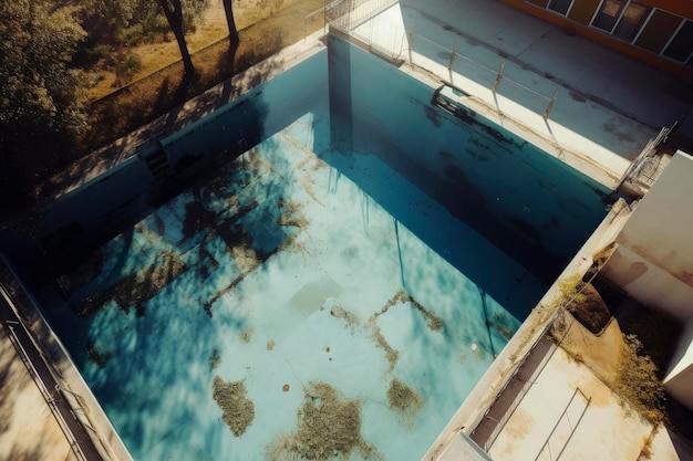 Ilustração de ia generativa da piscina vazia devido ao aquecimento global