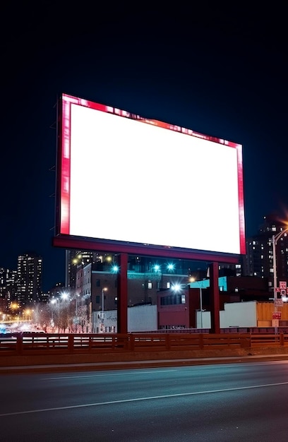 Ilustração de IA generativa de grande outdoor na cidade anunciando publicidade