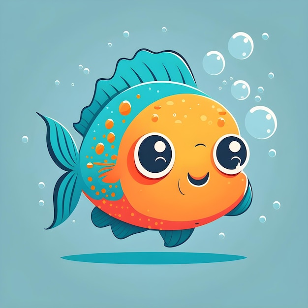 Ilustração de ícone 2D de um peixe