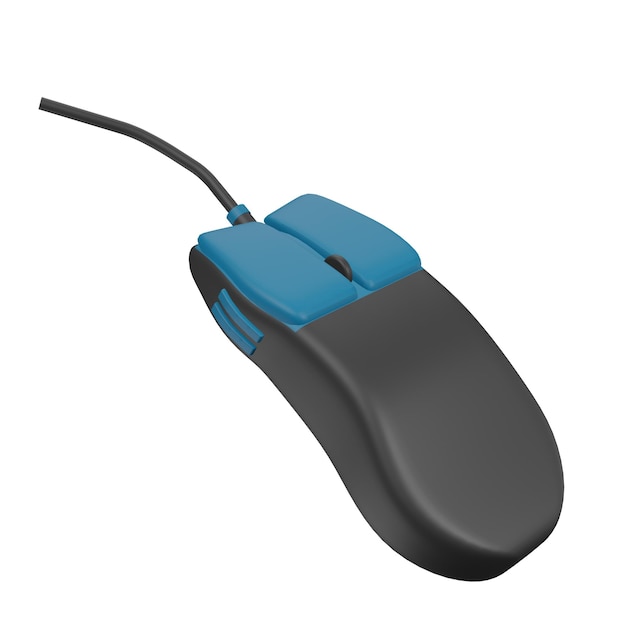 Ilustração de ícone de mouse de computador 3d isolada