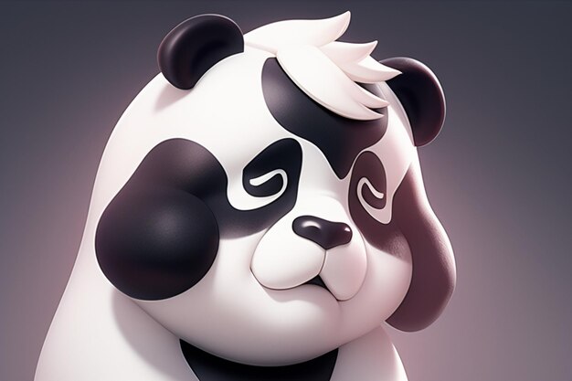 Foto ilustração de ícone de panda 3d de desenho animado c4d renderização realista de animal selvagem panda chinês bonito