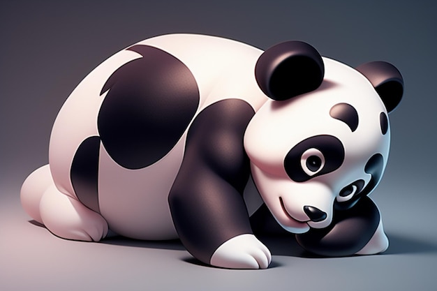 Ilustração de ícone de panda 3d dos desenhos animados c4d renderização  realista animal selvagem panda bonito chinês