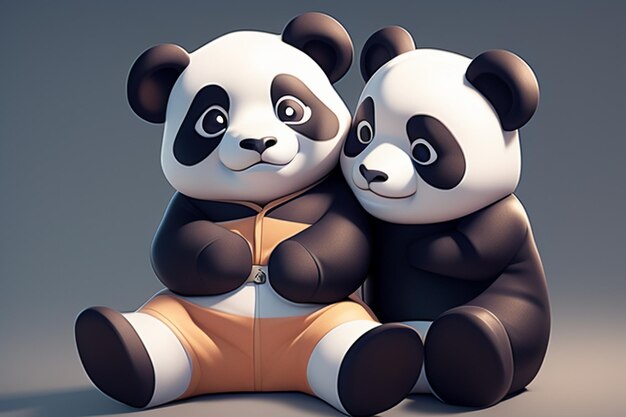 Ilustração de ícone de panda 3d dos desenhos animados c4d renderização  realista animal selvagem panda bonito chinês