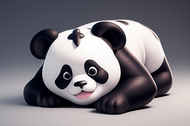 Ilustração de ícone de panda 3d dos desenhos animados c4d renderização  realista animal selvagem panda bonito chinês