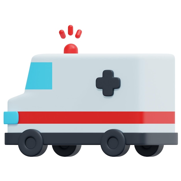 ilustração de ícone de renderização 3d de ambulância