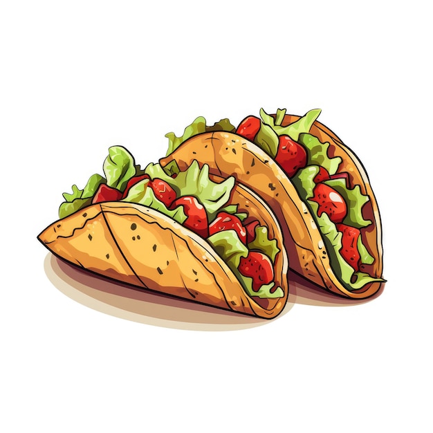 Ilustração de ícone de taco Imagem gerada por IA