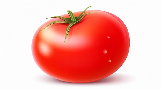 Ilustração de ícone de tomate vetorial 3D com fatia isolada em fundo branco