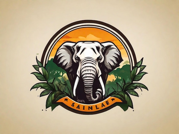 Ilustração de ícone vetorial do logotipo do elefante