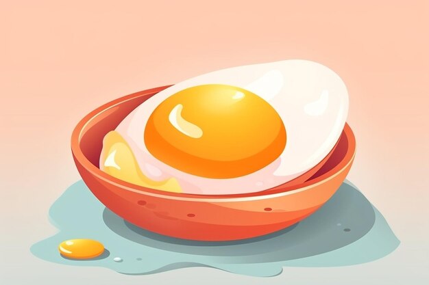 Ilustração de ícone vetorial dos desenhos animados de ovo flutuante Ilustração de ícone de objeto de comida isolado Vetor Premium