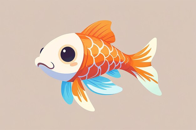 Ilustração de ícones vetoriais de desenhos animados de peixes Koi