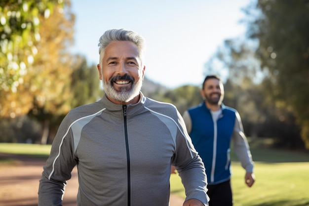 ilustração de idosos felizes fazendo exercício no parque durante o dia