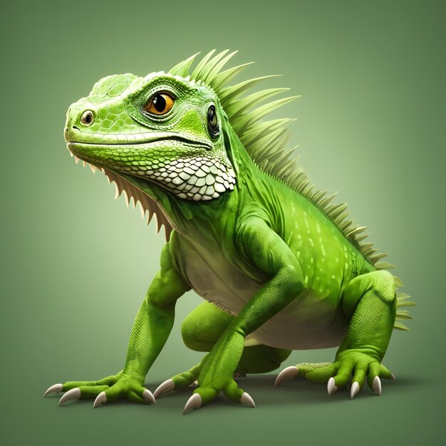 Ilustração de iguana AI Generative