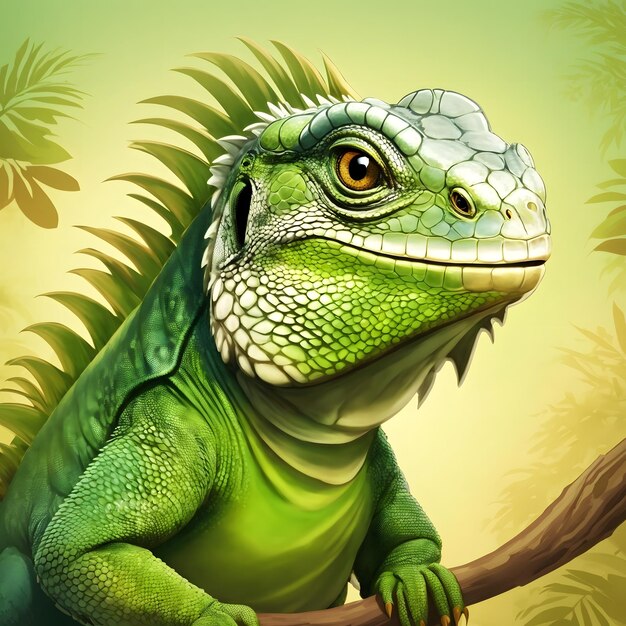 Ilustração de iguana AI Generative